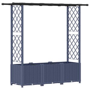 vidaXL Podniesione ł&oacute;żko z kratką i dachem Szary 162,5 x 40 x 136 cm