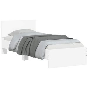 vidaXL Rama ł&oacute;żka z wezgłowiem Biały 80 x 200 cm Drewno inżynieryjne