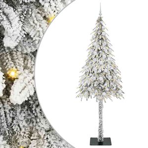 vidaXL Choinka z 300 diodami LED z podstawą Biały 210 cm PE i stal