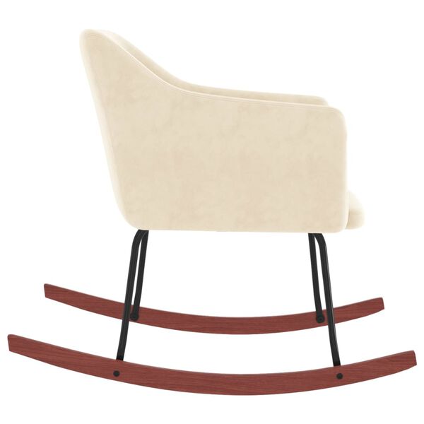 vidaXL Fotel bujany, kremowy, tapicerowany aksamitem