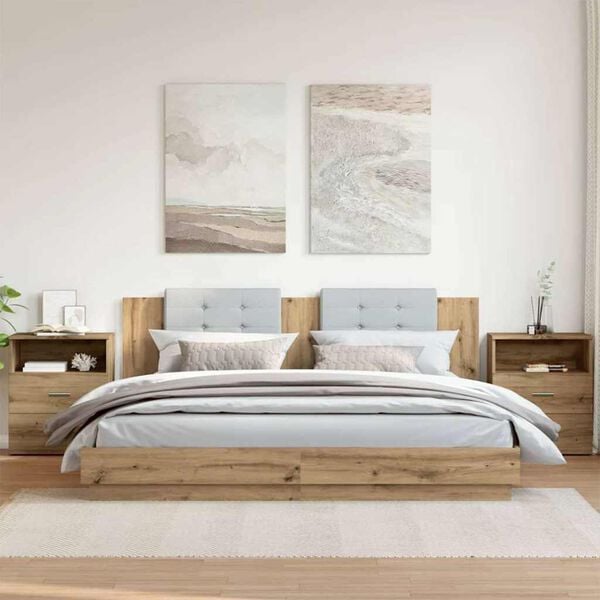 vidaXL Szafki nocne, 2 szt., dąb artisan, 50x32x60 cm