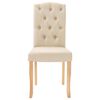 vidaXL Krzesła stołowe, 4 szt., kremowe, obite tkaniną
