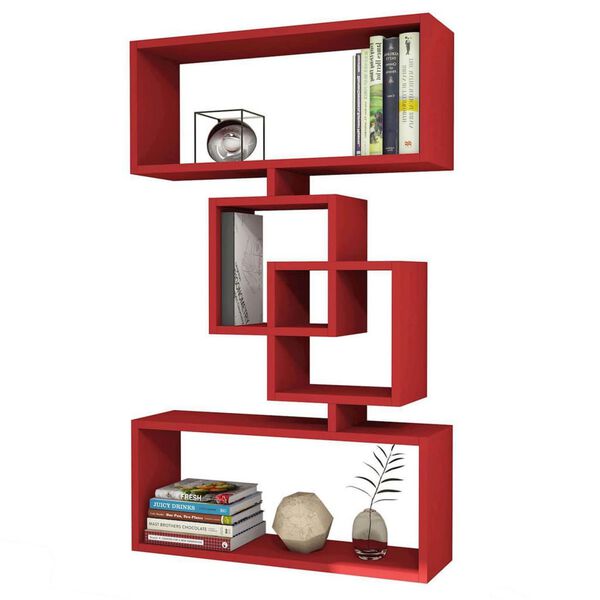 Homemania P&oacute;łka ścienna Harmony, 70 x 22 x117 cm, czerwona