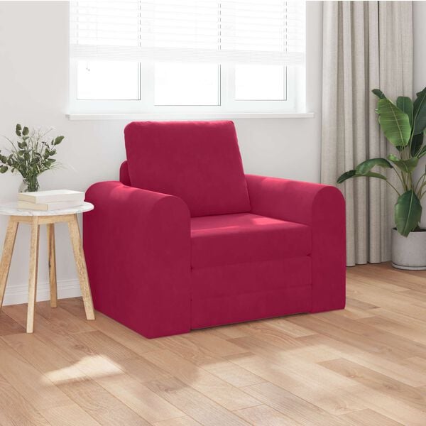 vidaXL Sofa Bed Czerwone wino 98 x 71 x 83 cm Aksamit