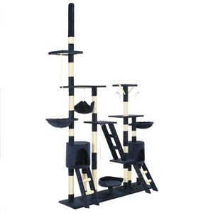 vidaXL Drapak dla kota z sizalowymi słupkami, 230-250 cm, niebieski