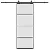 vidaXL Drzwi przesuwne z zestawem okuć czarne 76x205 cm ESG szkło
