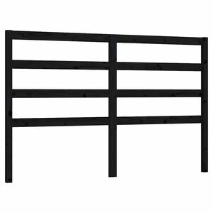 vidaXL Wezgłowie ł&oacute;żka, czarne, 166x4x100 cm, lite drewno sosnowe