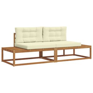 vidaXL Zestaw sof na zewnątrz z poduszką 2 Sztuka Naturalny i Kremowy