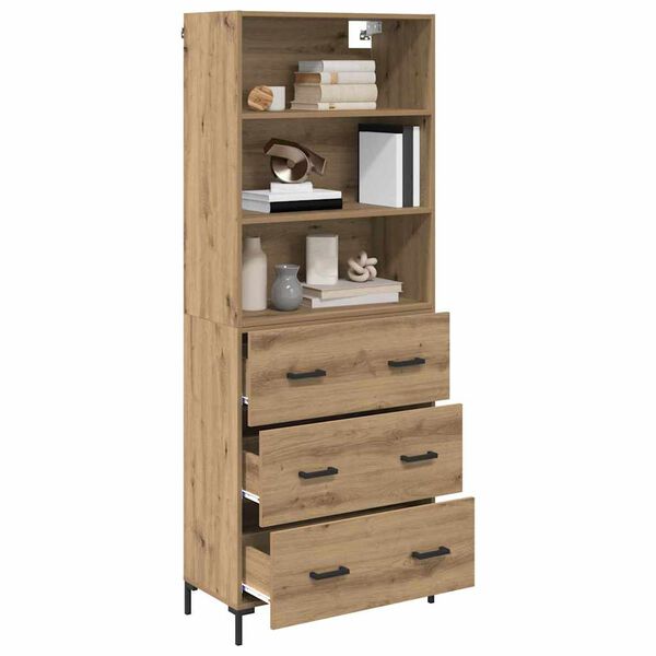 vidaXL Highboard z szufladą Dąb rzemieślniczy 69,5 x 34 x 180 cm
