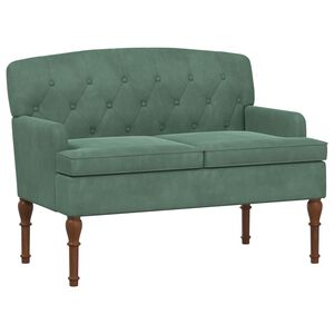 vidaXL Sofa dwuosobowa z guzikowym pikowaniem Zielony morski Welur