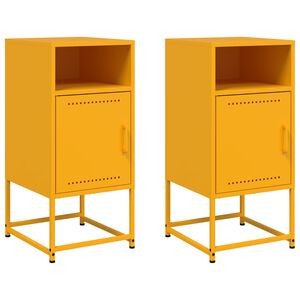 vidaXL Szafki nocne, 2 szt., musztardowe, 36x39x78 cm, stal