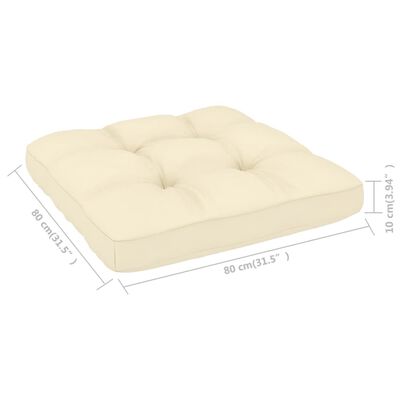 vidaXL Poduszka na sofę z palet, kremowa, 80x80x10 cm