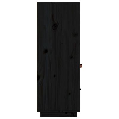 vidaXL Kredens, czarny, 67x40x108,5 cm, lite drewno sosnowe