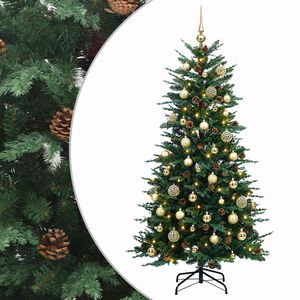 vidaXL Sztuczna choinka z zawiasami 120 cm 150 LED Ciepła biel