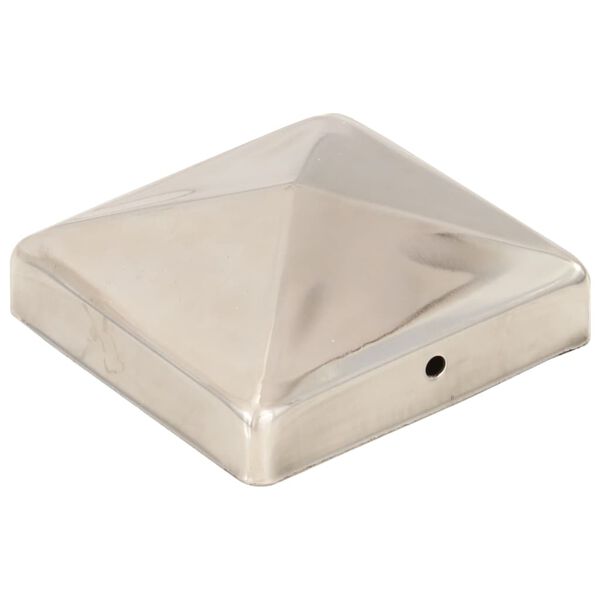 vidaXL Nasadki na słupki, piramidki, 6 szt., stal nierdzewna, 91x91 mm