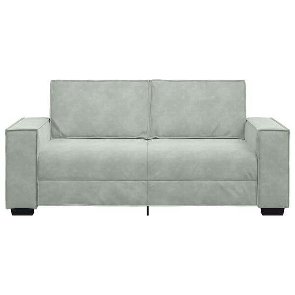 vidaXL Sofa 2-osobowa, jasnoszara, 180x78x84 cm, tapicerowana aksamitem