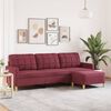 vidaXL 3-osobowa sofa z podn&oacute;żkiem winna czerwień 210 cm, tkaniną