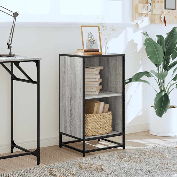 vidaXL Regał na książki, szary dąb sonoma, 40x35x76 cm