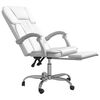vidaXL Rozkładany fotel biurowy, biały, sztuczna sk&oacute;ra