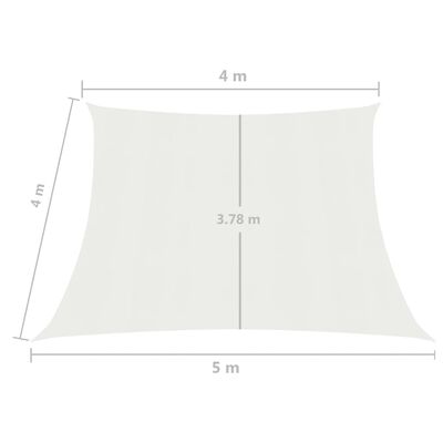 vidaXL Żagiel przeciwsłoneczny, 160 g/m², biały, 4/5x4 m, HDPE