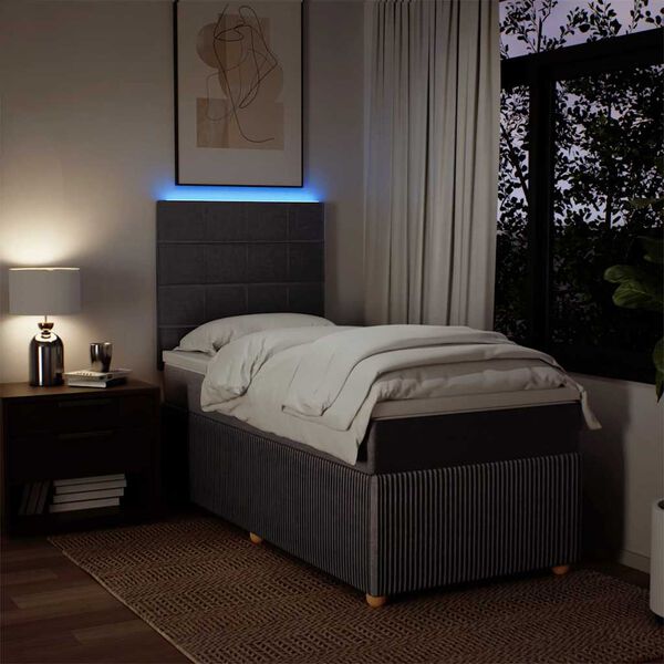 vidaXL Ł&oacute;żko kontynentalne z materacem, taupe, tkanina, 90x190 cm