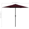 vidaXL Parasol ogrodowy na aluminiowym słupku, 270x246 cm, bordowy