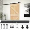 vidaXL Drzwi przesuwne Naturalny i czarny 90 x 210 cm