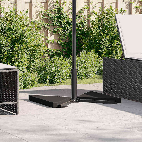 vidaXL Obciążniki do parasola, 2 szt., czarny granit, tr&oacute;jkątne, 14 kg