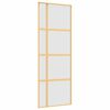 vidaXL Drzwi przesuwne, złote, 76x205 cm, mrożone szkło ESG, aluminium