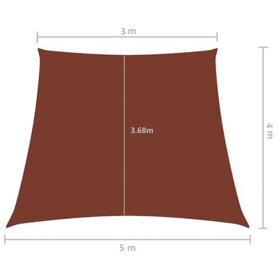 vidaXL Trapezowy żagiel ogrodowy, tkanina Oxford, 3/5x4 m, terakota