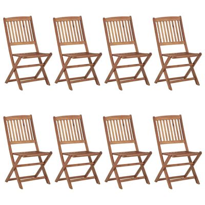 vidaXL Składane krzesła ogrodowe, 8 szt., lite drewno akacjowe