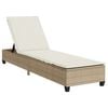 vidaXL Leżak z poduszkami beżowy 55x200x25,5cm polirattan