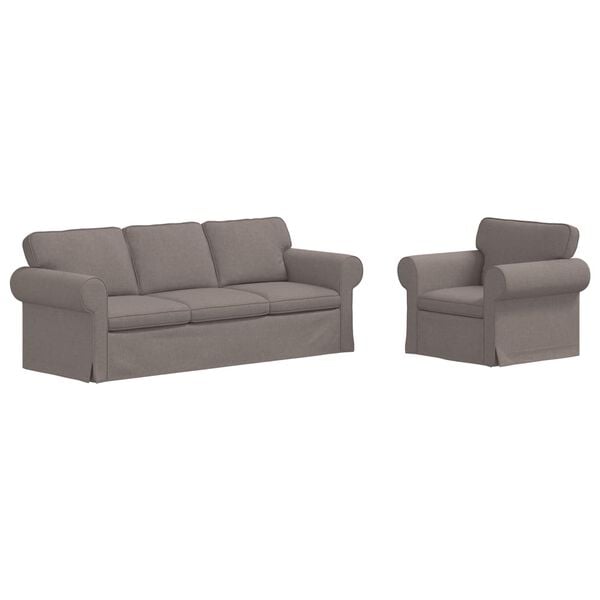 vidaXL Sofa 2 pcs Ciemnoszary 215 x 82 x 80 cm tkanina