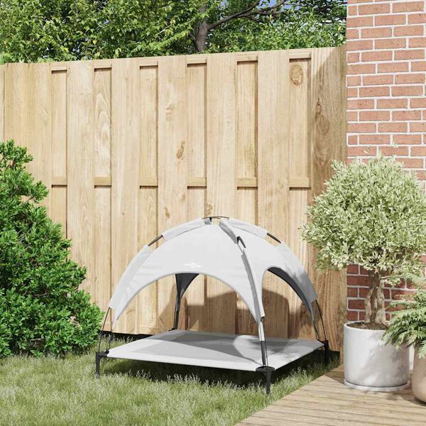 vidaXL Legowisko dla psa Srebrnoszary 90 x 81 x 80,5 cm Stal