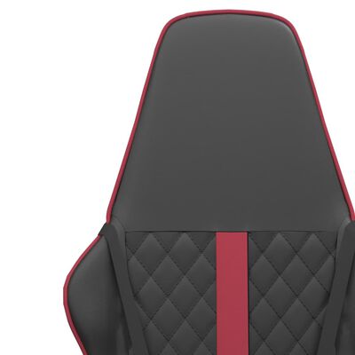 vidaXL Fotel gamingowy, czarno-bordowy, sztuczna skóra