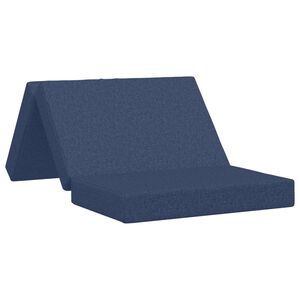 vidaXL Składana Sofa Ł&oacute;żko 100 x 67 x 45 cm niebieski