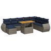 vidaXL 9-cz. zestaw mebli ogrodowych z poduszkami, szary, polirattan