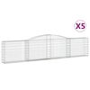 vidaXL Kosze gabionowe, 5 szt, 400x30x80/100 cm, galwanizowane żelazo