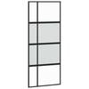vidaXL Drzwi przesuwne, czarne, 90x205 cm, szkło hartowane, aluminium