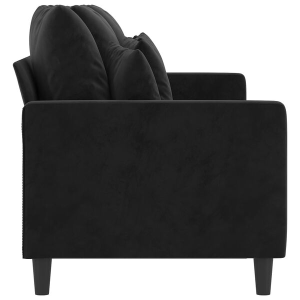 vidaXL Sofa 3-osobowa, czarny, 180 cm, tapicerowana aksamitem