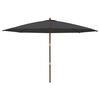 vidaXL Parasol ogrodowy na drewnianym słupku, czarny, 400x273 cm