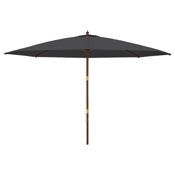 vidaXL Parasol ogrodowy na drewnianym słupku, czarny, 400x273 cm