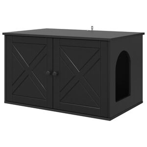 vidaXL Koty Dom Czarny 85 x 55 x 50,5 cm Drewno inżynieryjne