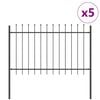 vidaXL Ogrodzenie Ogrodowe 5 pcs Szary 8,5 x 1,2 m