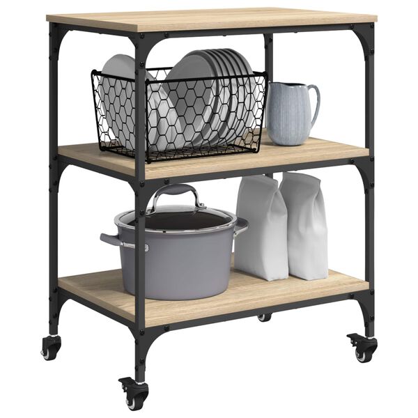 vidaXL W&oacute;zek Kuchenny Dąb Sonoma 60 x 41 x 76 cm