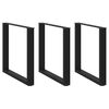 vidaXL Nogi do stołu jadalnego w kształcie litery U 3 szt. Czarne 80x(72-73) cm Stal