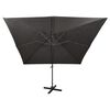 vidaXL Parasol wiszący z lampkami LED i słupkiem, antracytowy, 300 cm
