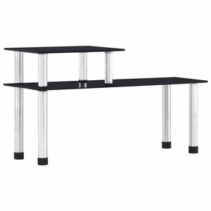 vidaXL P&oacute;łka kuchenna, czarne, hartowane szkło, 45x16x26 cm