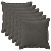 vidaXL Poszewka na poduszkę 6 pcs HOUTEN ciemnoszary 30 x 30 cm Welur