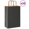 vidaXL Torby papierowe 50 szt. z uchwytami Czarne 21x11x31 cm
